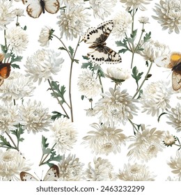 Lovely and Beautiful Spring Flowers Pattern for Fabric, Wallpaper, and More