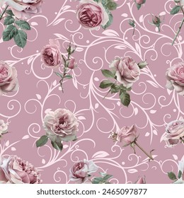 Lovely and Beautiful Spring Flowers Pattern for Fabric, Wallpaper, and More