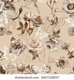 Lovely and Beautiful Spring Flowers Pattern for Fabric, Wallpaper, and More