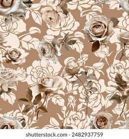 Patrón de flores de primavera encantadora y hermosa para tela, Fondo de pantalla y más