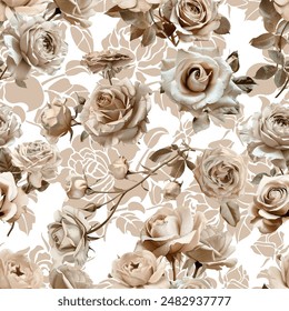 Patrón de flores de primavera encantadora y hermosa para tela, Fondo de pantalla y más