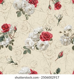 Lovely and Beautiful Spring Flowers Pattern for Fabric, Wallpaper, and More