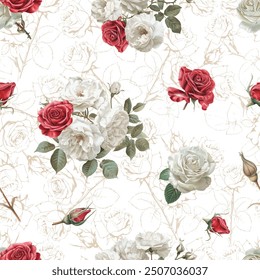 Lovely and Beautiful Spring Flowers Pattern for Fabric, Wallpaper, and More