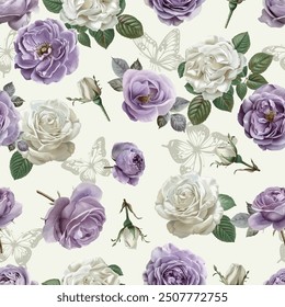 Lovely and Beautiful Spring Flowers Pattern for Fabric, Wallpaper, and More