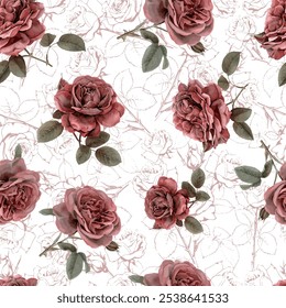 Lovely and Beautiful Spring Flowers Pattern for Fabric, Wallpaper, and More