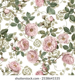 Padrão de flores de primavera adorável e bonito para tecido, papel de parede e mais