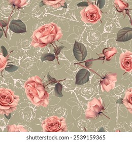 Lovely and Beautiful Spring Flowers Pattern for Fabric, Wallpaper, and More