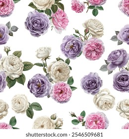 Lovely and Beautiful Spring Flowers Pattern for Fabric, Wallpaper, and More