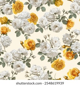 Lovely and Beautiful Spring Flowers Pattern for Fabric, Wallpaper, and More