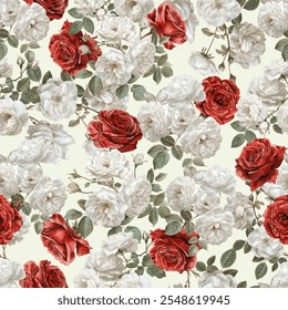 Lovely and Beautiful Spring Flowers Pattern for Fabric, Wallpaper, and More