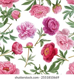 Lovely and Beautiful Spring Flowers Pattern for Fabric, Wallpaper, and More