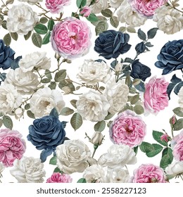 Lovely and Beautiful Spring Flowers Pattern for Fabric, Wallpaper, and More