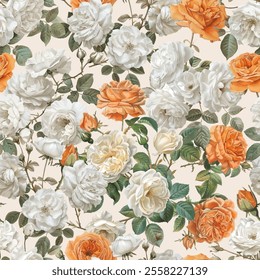 Lovely and Beautiful Spring Flowers Pattern for Fabric, Wallpaper, and More