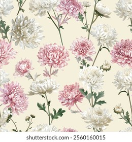 Lovely and Beautiful Spring Flowers Pattern for Fabric, Wallpaper, and More