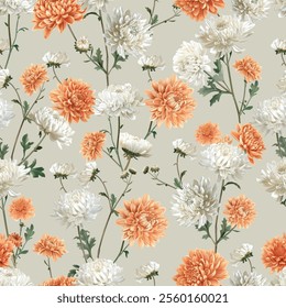 Lovely and Beautiful Spring Flowers Pattern for Fabric, Wallpaper, and More