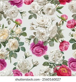 Lovely and Beautiful Spring Flowers Pattern for Fabric, Wallpaper, and More