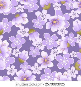 Lovely and Beautiful Spring Flowers Pattern for Fabric, Wallpaper, and More
