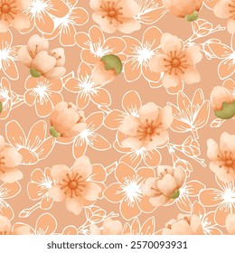 Lovely and Beautiful Spring Flowers Pattern for Fabric, Wallpaper, and More