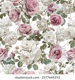 Lovely and Beautiful Spring Flowers Pattern for Fabric, Wallpaper, and More