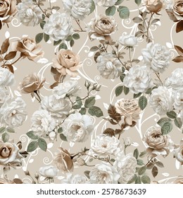 Lovely and Beautiful Spring Flowers Pattern for Fabric, Wallpaper, and More