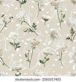 Lovely and Beautiful Spring Flowers Pattern for Fabric, Wallpaper, and More