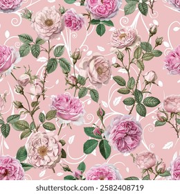 Lovely and Beautiful Spring Flowers Pattern for Fabric, Wallpaper, and More