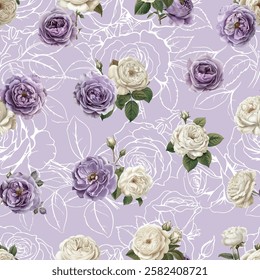 Lovely and Beautiful Spring Flowers Pattern for Fabric, Wallpaper, and More