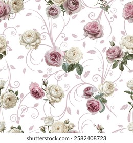 Lovely and Beautiful Spring Flowers Pattern for Fabric, Wallpaper, and More
