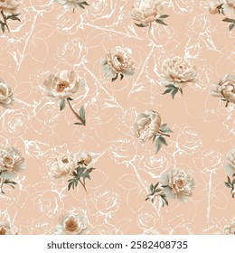 Lovely and Beautiful Spring Flowers Pattern for Fabric, Wallpaper, and More