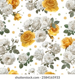 Lovely and Beautiful Spring Flowers Pattern for Fabric, Wallpaper, and More