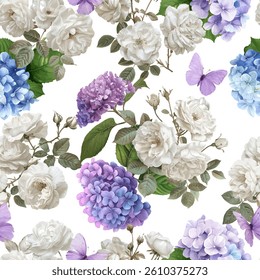 Lovely and Beautiful Spring Flowers Pattern for Fabric, Wallpaper, and More