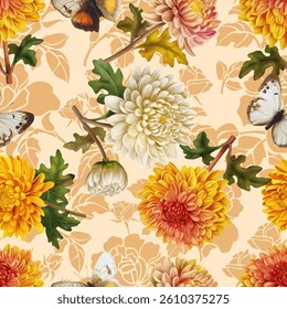 Lovely and Beautiful Spring Flowers Pattern for Fabric, Wallpaper, and More