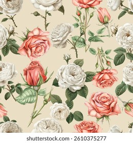 Lovely and Beautiful Spring Flowers Pattern for Fabric, Wallpaper, and More