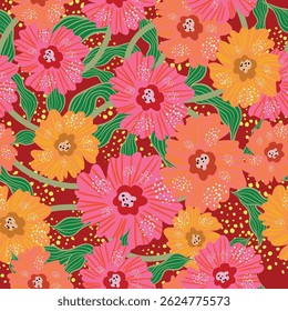 Lovely and Beautiful Spring Flowers Pattern for Fabric, Wallpaper, and More