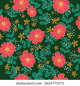 Lovely and Beautiful Spring Flowers Pattern for Fabric, Wallpaper, and More