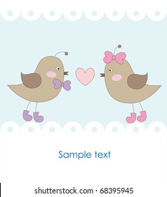lovely birds card. vector illustration