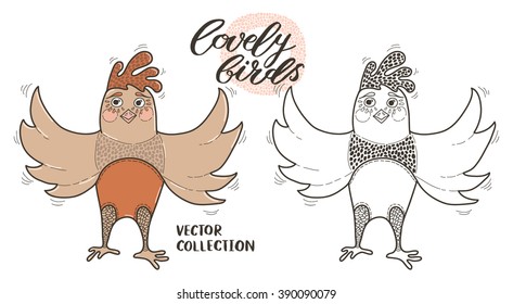 Lovely birds, vector collection