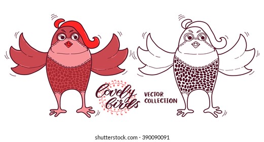 Lovely birds, vector collection