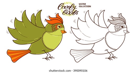 Lovely birds, vector collection