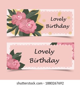 Lovely birthday greeting card decorated with flower