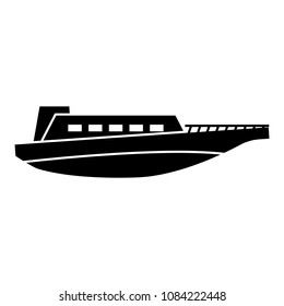 Lovely boat. monochrome icon vector
