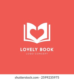 Lovely book logo design template. Vector illustration.