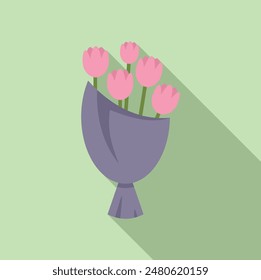 Lovely bouquet of pink tulips symbolizing love, gratitude, or celebration