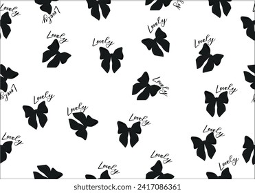 lovely bow seamless print vector