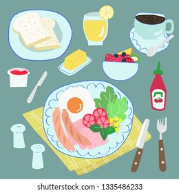 Lovely breakfast illustration