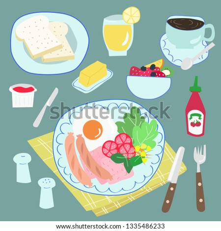 Lovely breakfast illustration
