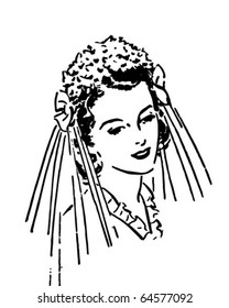 Lovely Bride - Retro Clipart Illustration