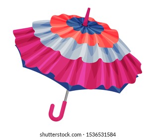 Lovely Bright Multicolor Umbrella Opened Vector Illustration