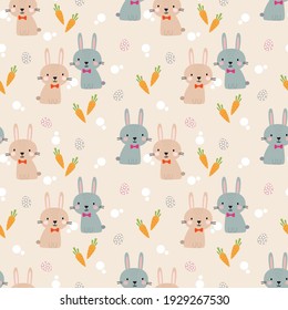 Lovely bunny and Easter egg seamless pattern