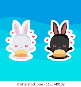 Lovely Bunny Eats Pudding